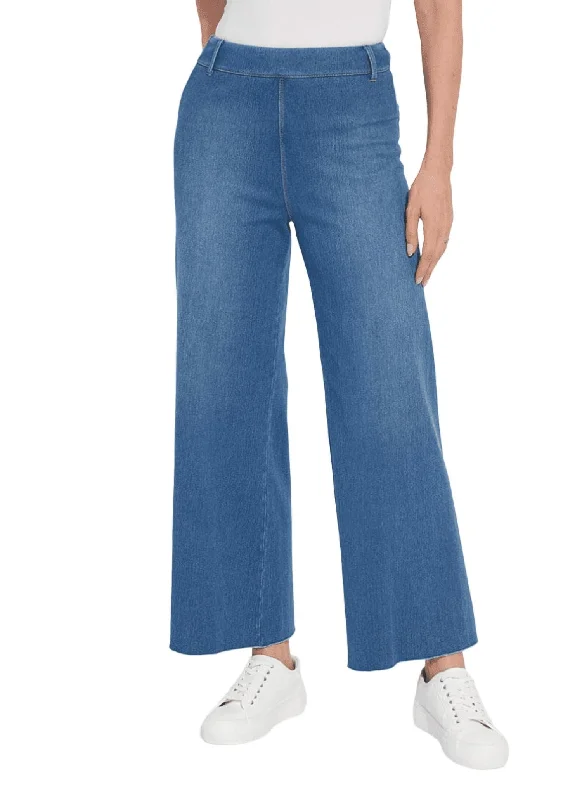 home task pants -Erin Wide Leg Denim Jeans In Mid Wash