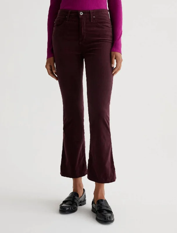 pale tie pants -Farrah Boot Crop Jean In Pinot Noir