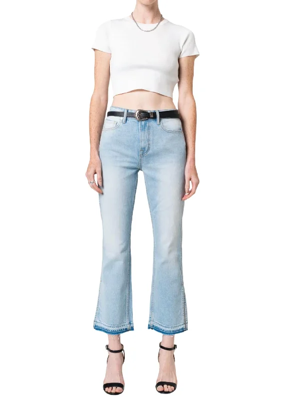 wet proof pants -Farrah Mid Rise Kick Flare Jeans In Miami