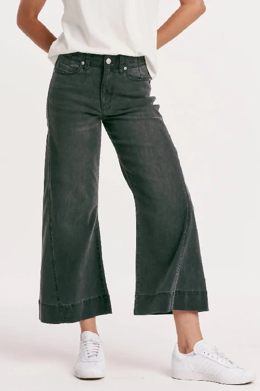 pad cozy pants -Fiona High Rise Wide Leg Pant In Silver Lining