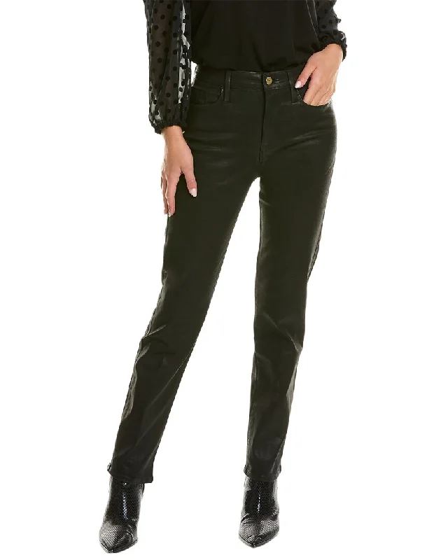 cool tech pants -FRAME Denim Le Sylvie Noir Straight Jean