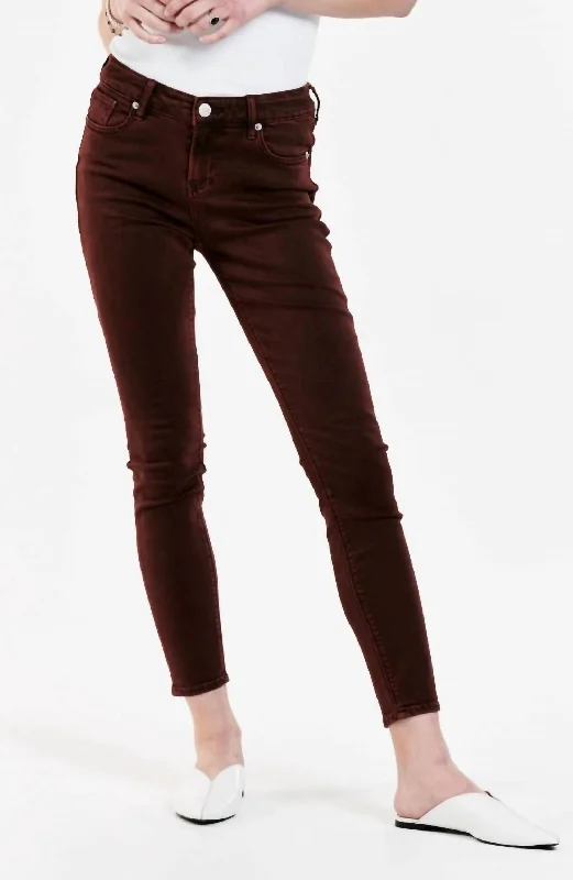 baggy fit pants -Gisele Skinny Jean In Brown