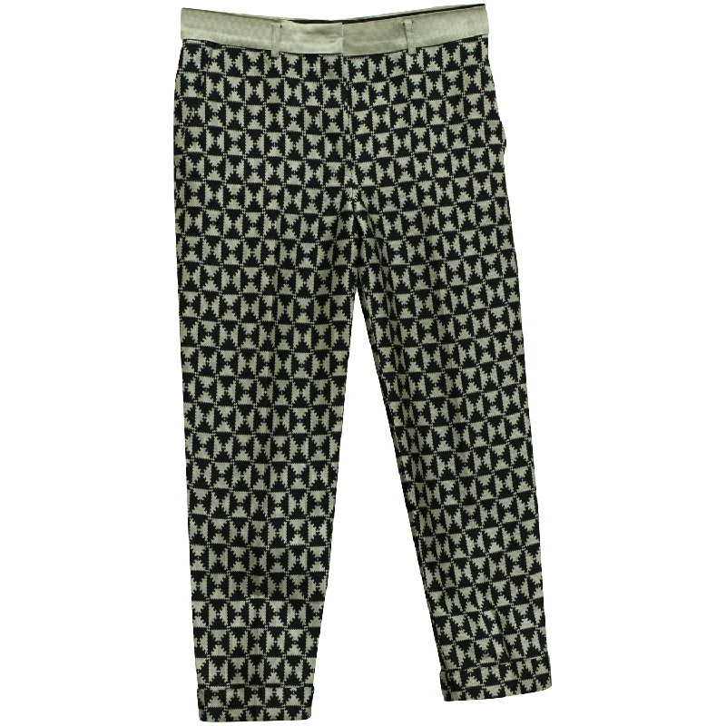 flowy wide pants -Haider Ackermann Printed Slim Cut Leggings in Black and White Cotton