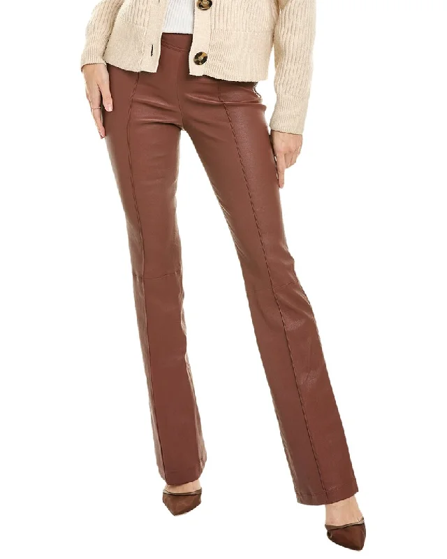 help crew pants -Helmut Lang Bootcut Leather Pant