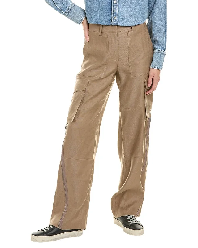 tab trim pants -Helmut Lang Cargo Linen-Blend Pant