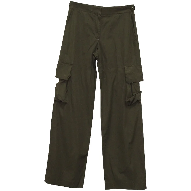 soft chino pants -Helmut Lang Cargo Pants in Khaki Green Cotton