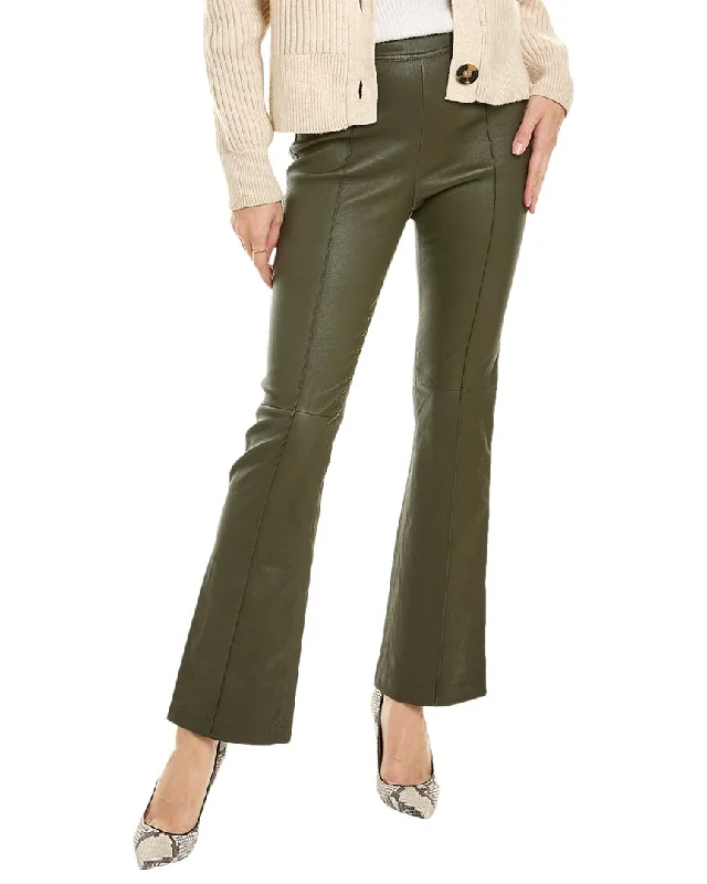 art pop pants -Helmut Lang Crop Flare Leather Pant