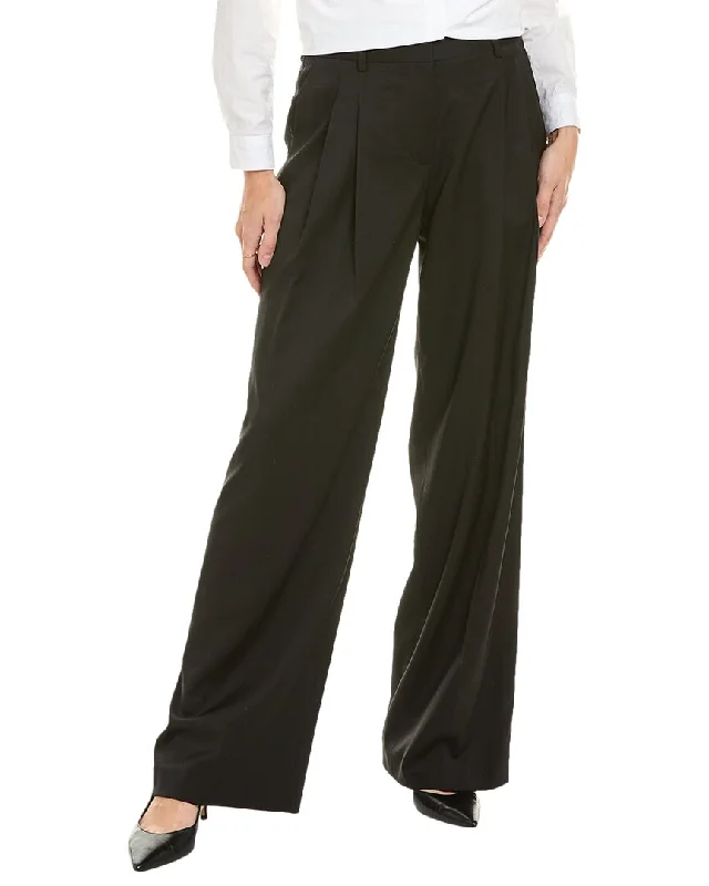 stretch denim pants -Helmut Lang Pleated Wool Pant