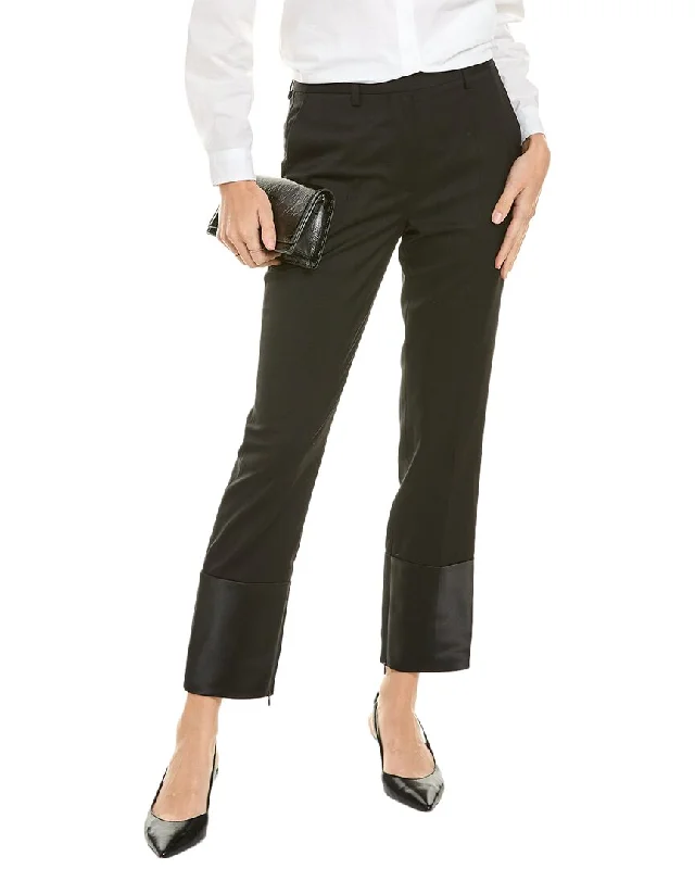 trail bold pants -Helmut Lang Tuxedo Wool Slim Pant