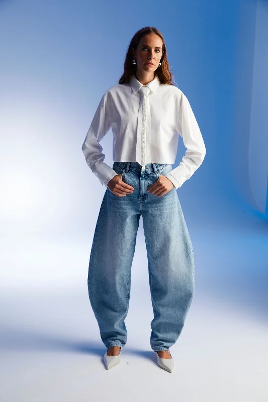 youth trend pants -High Waisted Jeans