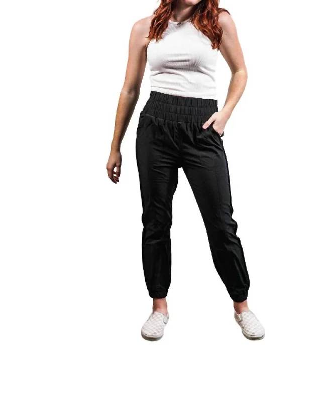 pup snap pants -High Waisted Joggers In Black