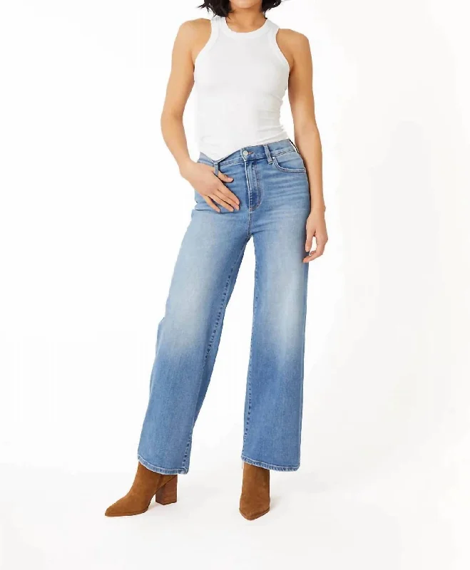 sand khaki pants -Hudson Wide Leg Jeans In Blue