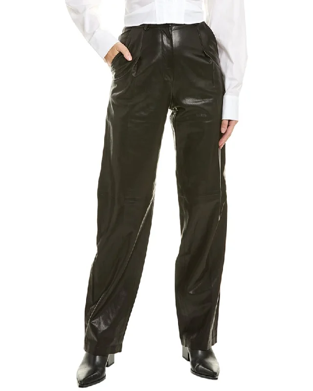 tall rise pants -IRO Eveli Leather Pant