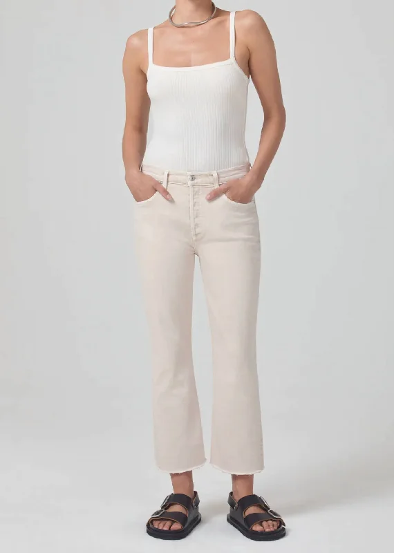 strong gab pants -Isola Cropped Boot Pant In Almondette