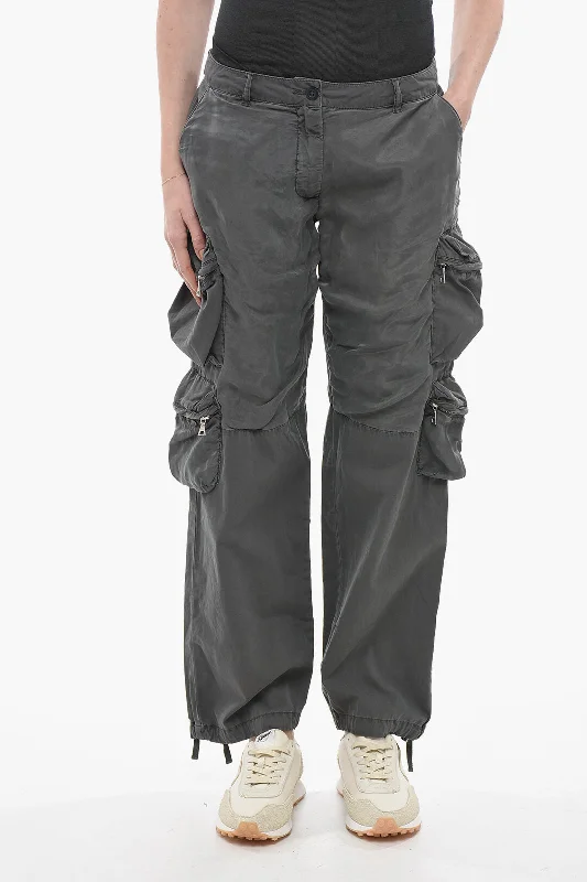 luxe mark pants -John Elliott Dark Washed Cargo Pants with Belt Loops