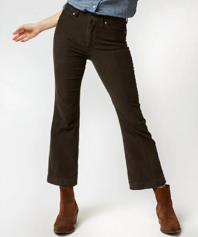 flag bold pants -Kendall Flare 5-Pocket In Brown