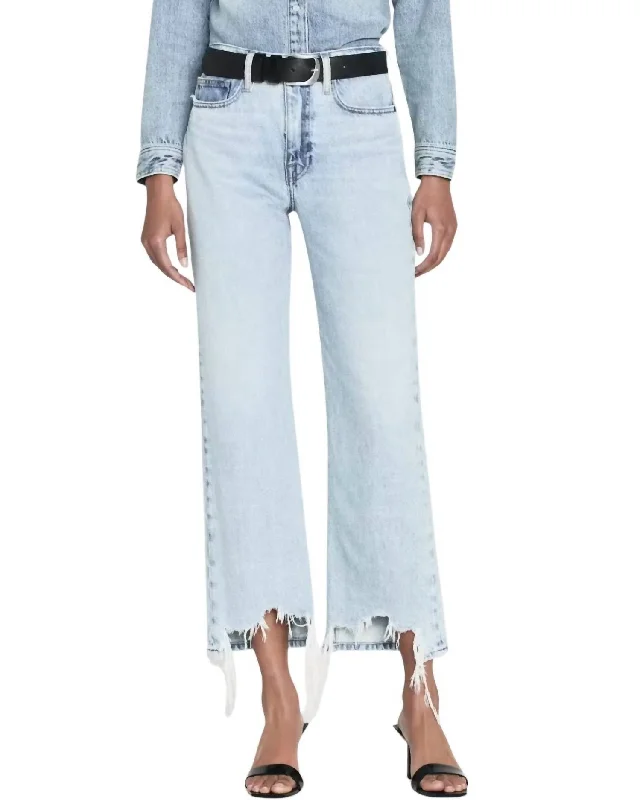 wet proof pants -Le Jane Crop Bite Hem Jeans In Fizz Indigo