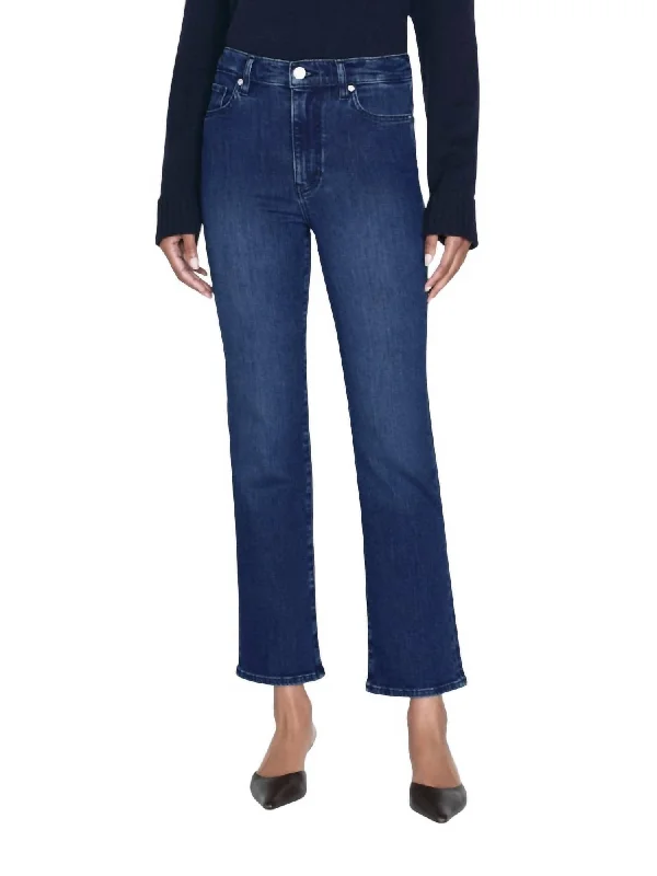 low edge pants -Le Sleek Straight Jean In Thunderstorm