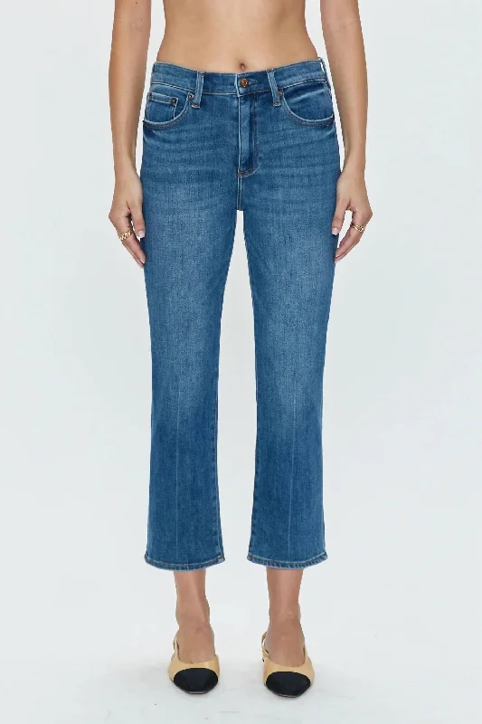 stack heat pants -Lennon High Rise Crop Jeans In Amaya