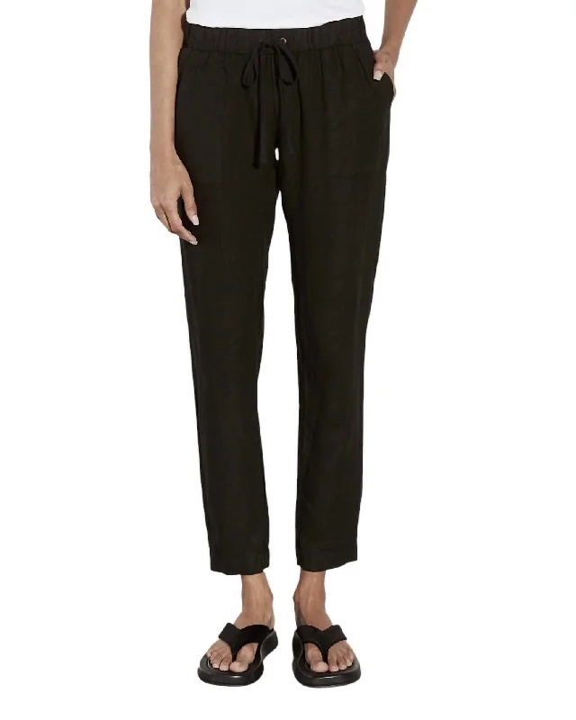 grunge fade pants -Linen Easy Pants In Black