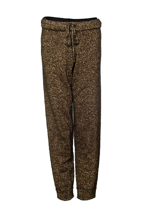 meet bold pants -Metallic lurex jogging trousers