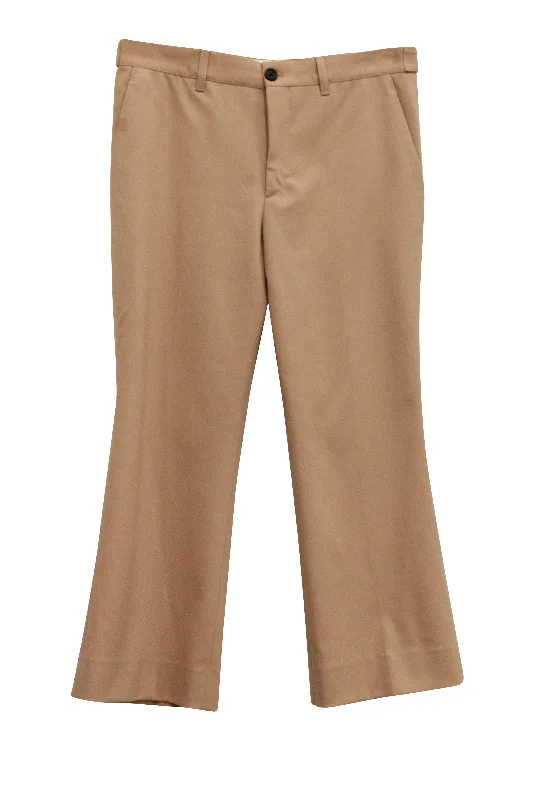 fit aim pants -Miu Miu Flare Pants in Dusty Pink Wool