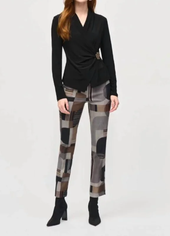 green weave pants -Multi Pants In Black Multi