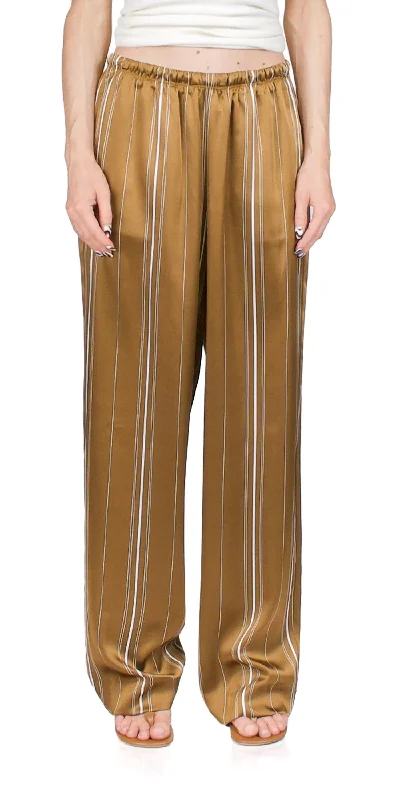 carve art pants -Multi Stripe Satin Pants In Nile