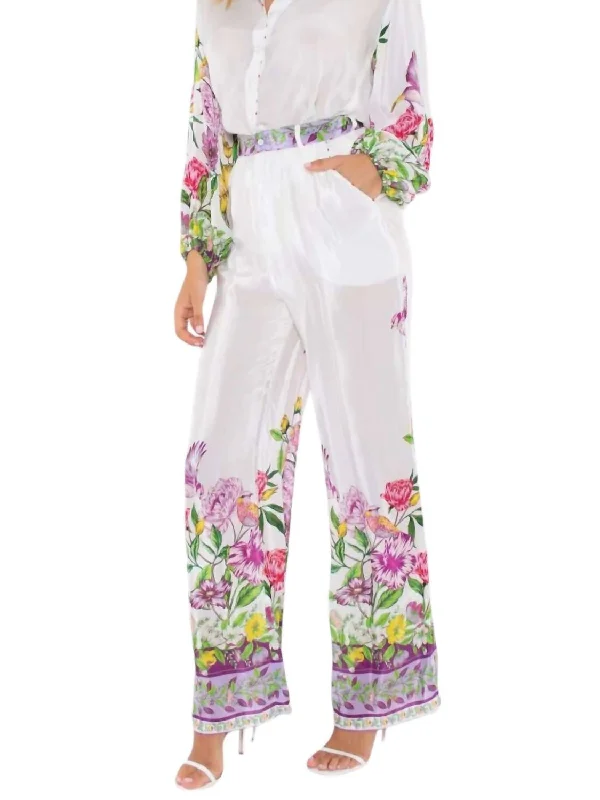 bright swirl pants -Noah Pants In White