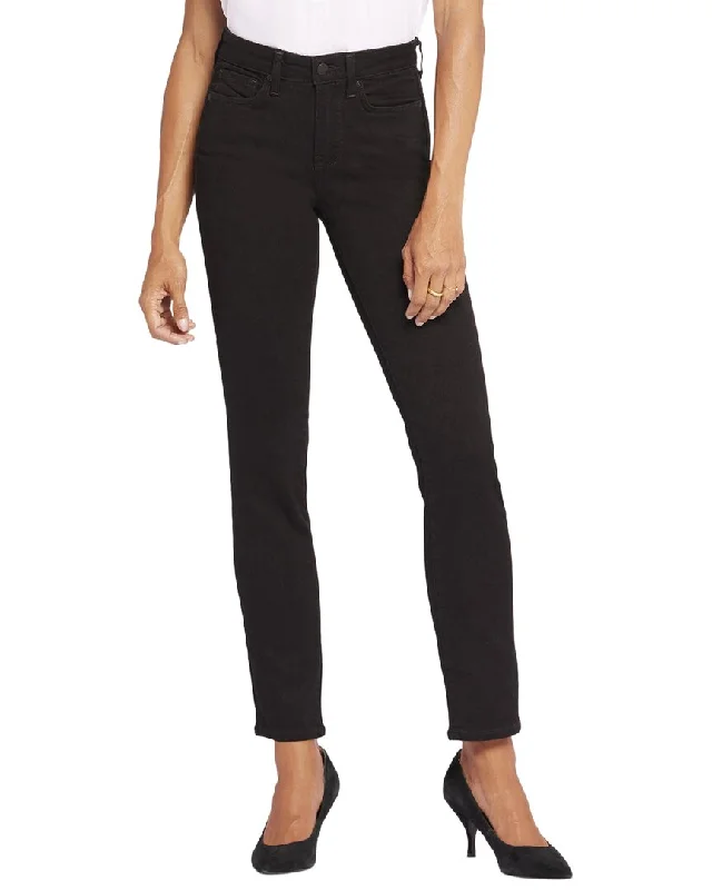 mix line pants -NYDJ Petite Sheri Black Slim Jean