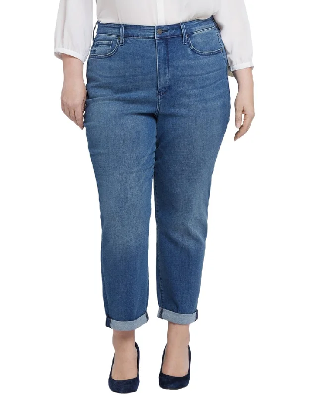 low edge pants -NYDJ Plus Margot Cascade Wave Girlfriend Jean