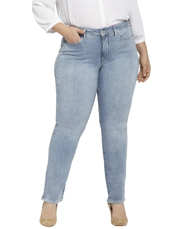 faded blue pants -NYDJ Plus Marilyn Haley Straight Jean