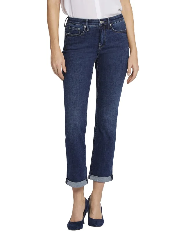 rough denim pants -NYDJ Sheri Cambridge Ankle Crop Jean