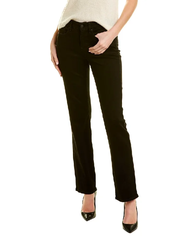 relay play pants -NYDJ Straight Black Crop Jean