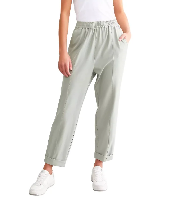 sweet pop pants -Oakland Turnup Taper Pant In Cool Sage