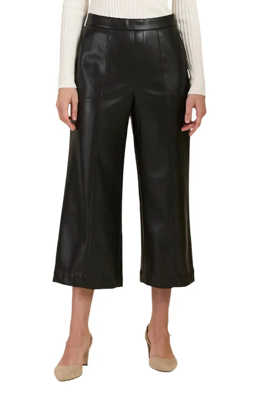 art craft pants -Payton Vegan Leather Cropped Pant In Black