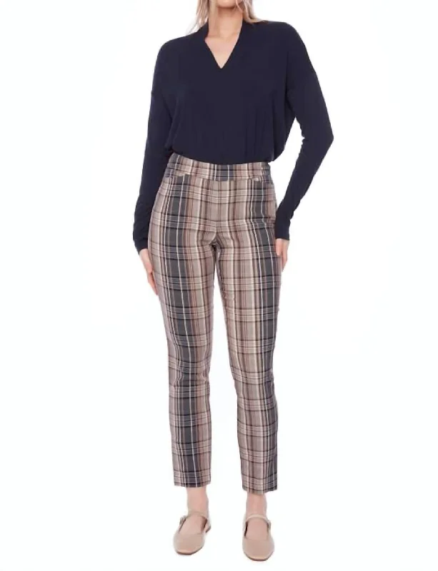 game bold pants -Plaid Brown Pants In Multi