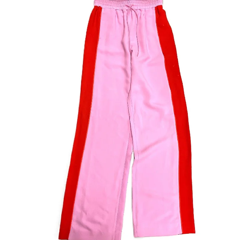 grid soft pants -Pre-Loved Women's Luxury Designer Pants In Pink & Red