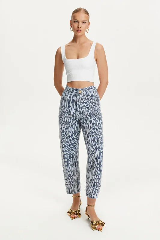 easy chill pants -Printed Mom Jeans