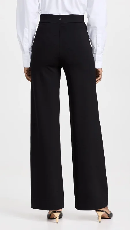 learn sleek pants -rag & bone Women's Irina Ponte Wide Leg Pants Black Stretch