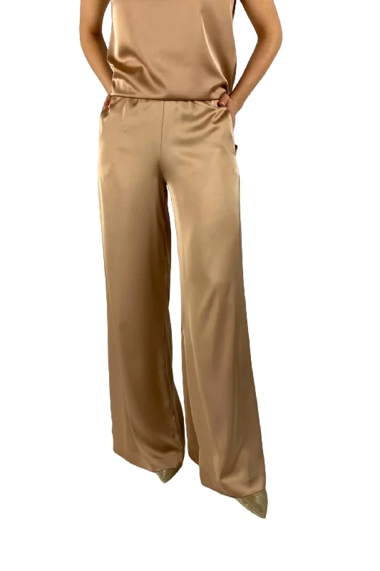 dark edge pants -Satin Look Pants In Copper