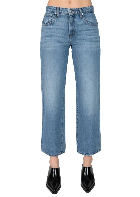 hole punch pants -Sofia Mid Rise Relaxed Straight Jeans In Sutton Vintage