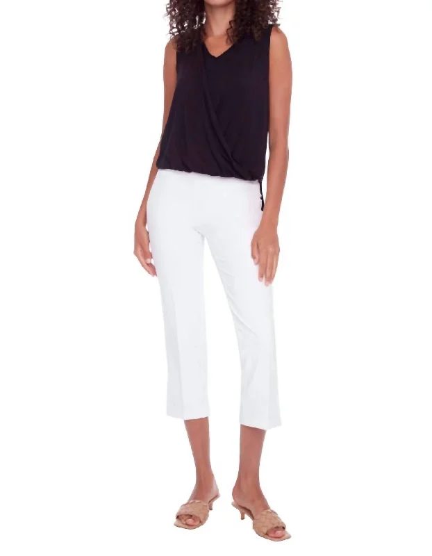 lens snap pants -Solid Palermo Cropped Pant In White