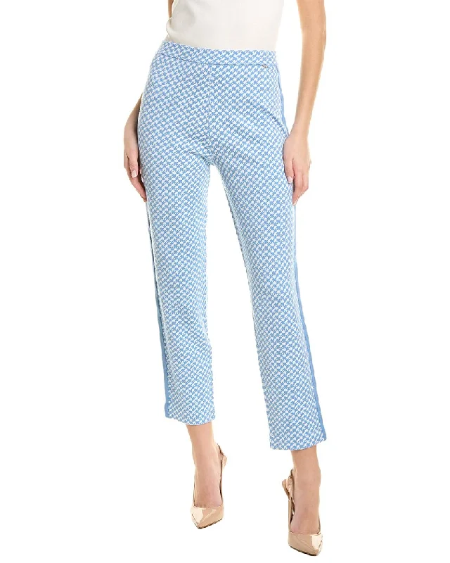 haul bold pants -St. John Jacquard Houndstooth Wool-Blend Pant