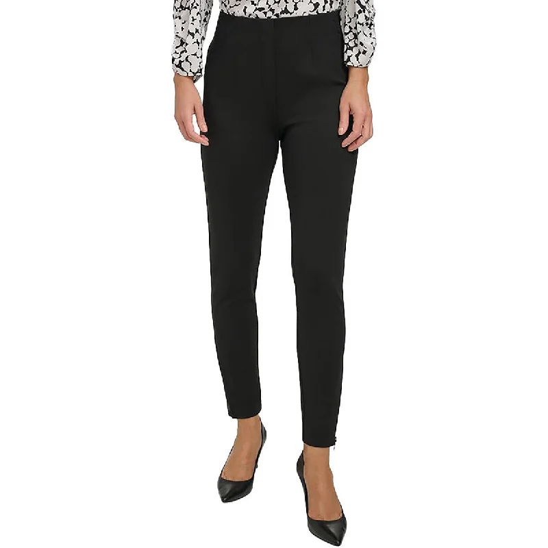 lens snap pants -Womens Mid-Rise Stretch Cropped Pants